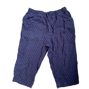 Polka Dot Cotton Blue Bloomers Capris Pants Large Twee 90s Feminine Groovy Funky